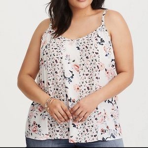 Torrid White Floral Challis Swing Cami